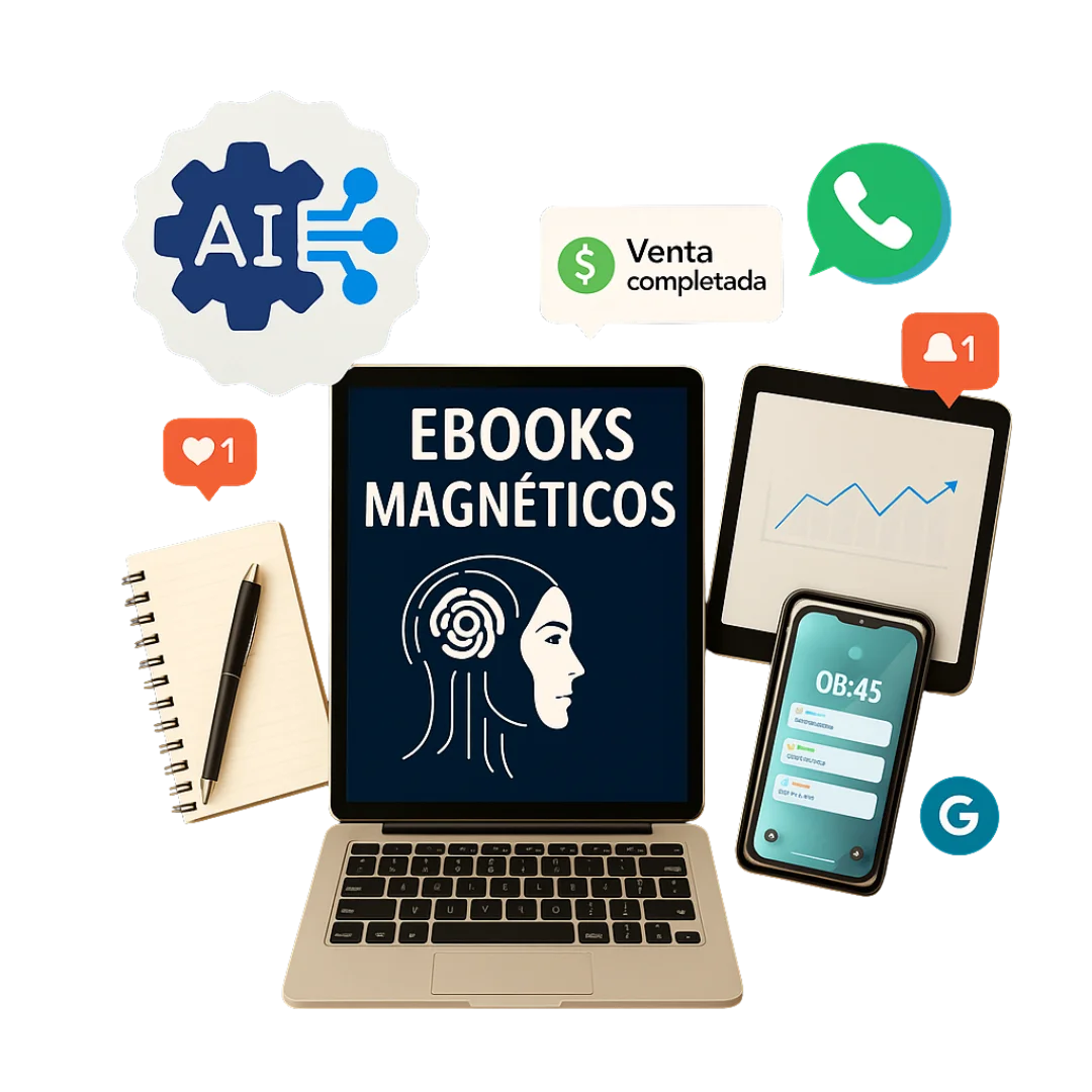 Mockup de ebook Monetiza con IA